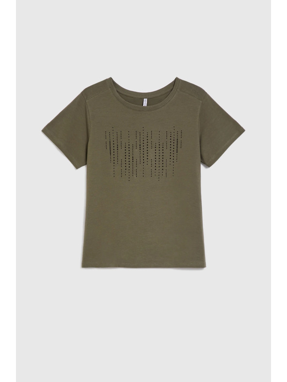 Moodo Olívazöld blúz zsebbel Moodo