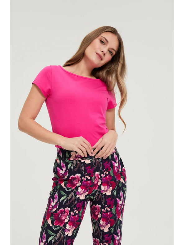 Moodo Fukszia pamut póló Moodo