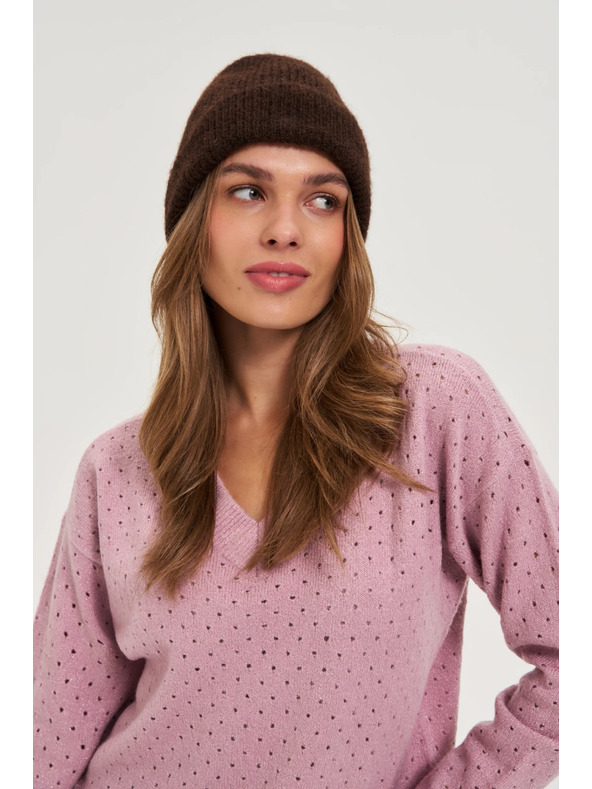 Moodo Gyapjúkeverék sapka, barna Moodo