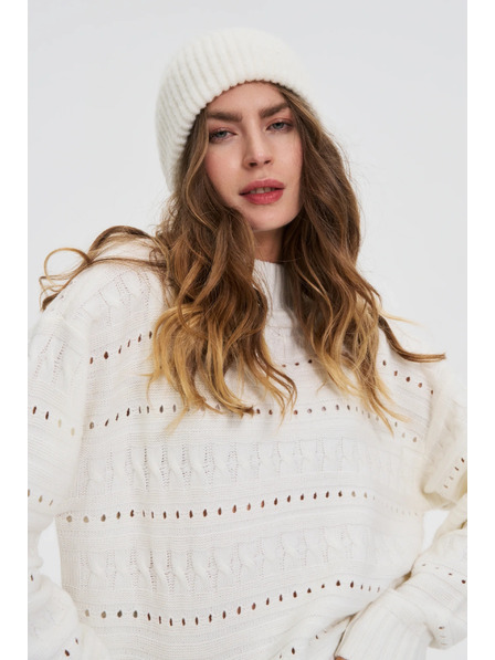 Moodo Gyapjúkeverék sapka, fehér Moodo