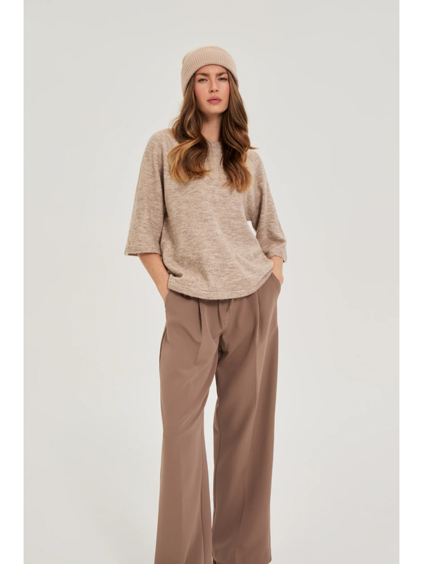 Moodo Sapka metálfényű fonallal, bézs Moodo