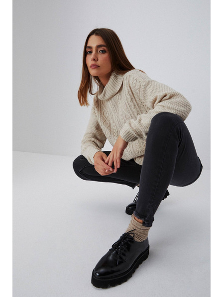 Moodo Skinny farmer közepes derekú, rojtosodott szárú, grafitszürke Moodo