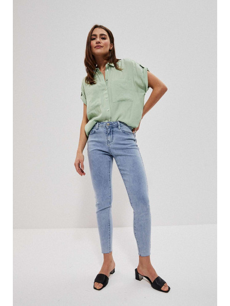 Moodo Világoskék közepes derekú farmer zsebes Moodo