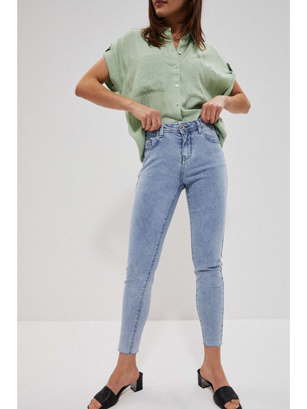 Moodo Világoskék közepes derekú farmer zsebes Moodo