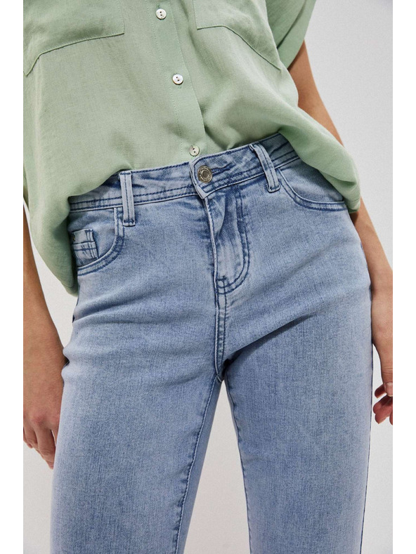 Moodo Világoskék közepes derekú farmer zsebes Moodo