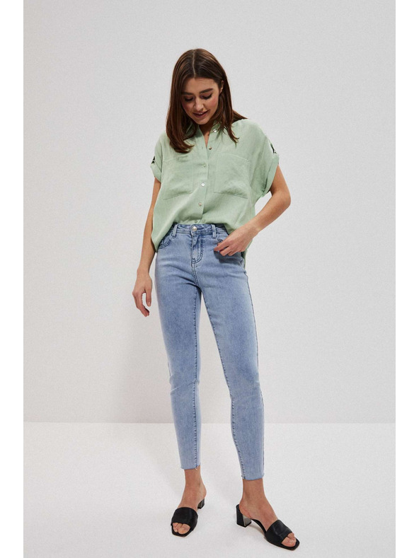 Moodo Világoskék közepes derekú farmer zsebes Moodo