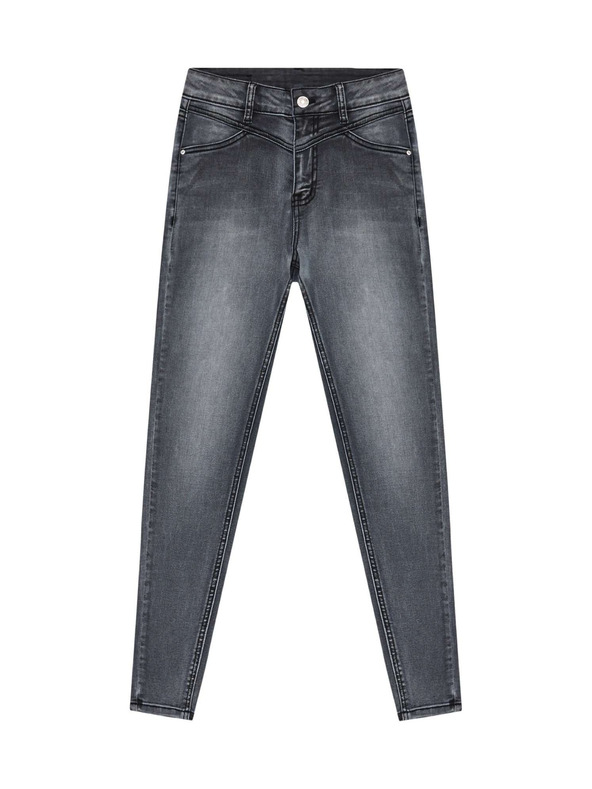 Moodo Grafitszürke magas derekú combszakadásos farmer Moodo