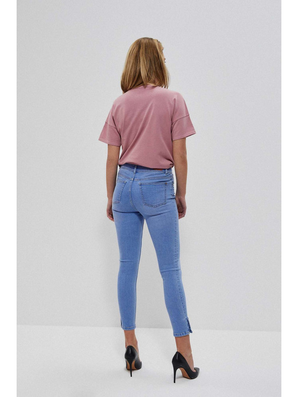 Moodo Kék közepes derekú farmer szárfüggő gombokkal Moodo