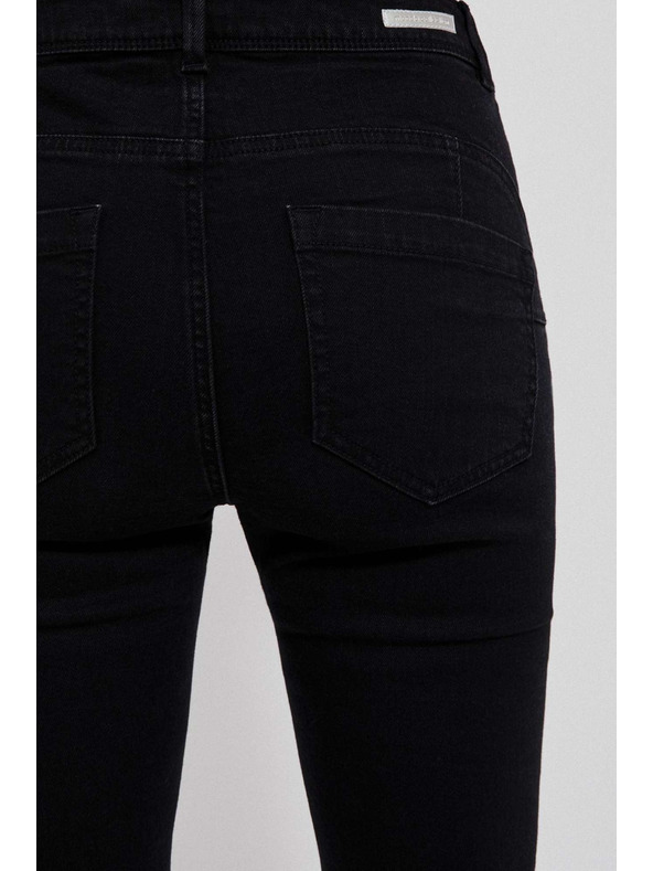 Moodo Gomb- és zipzáras szűk fekete farmer Moodo