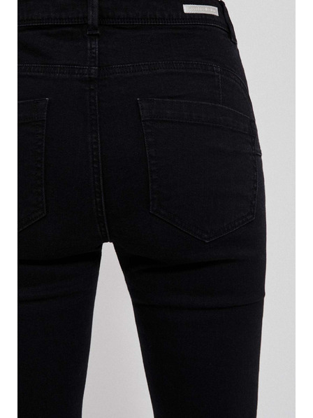 Moodo Gomb- és zipzáras szűk fekete farmer Moodo