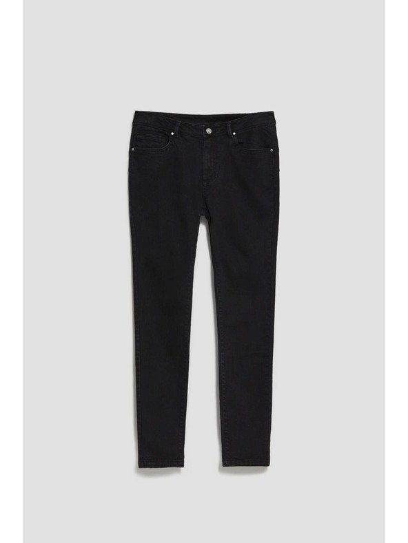 Moodo Gomb- és zipzáras szűk fekete farmer Moodo