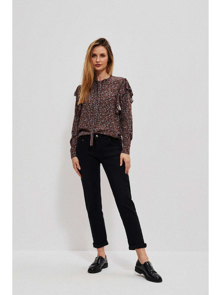 Moodo Fekete egyenes szárú farmer Moodo