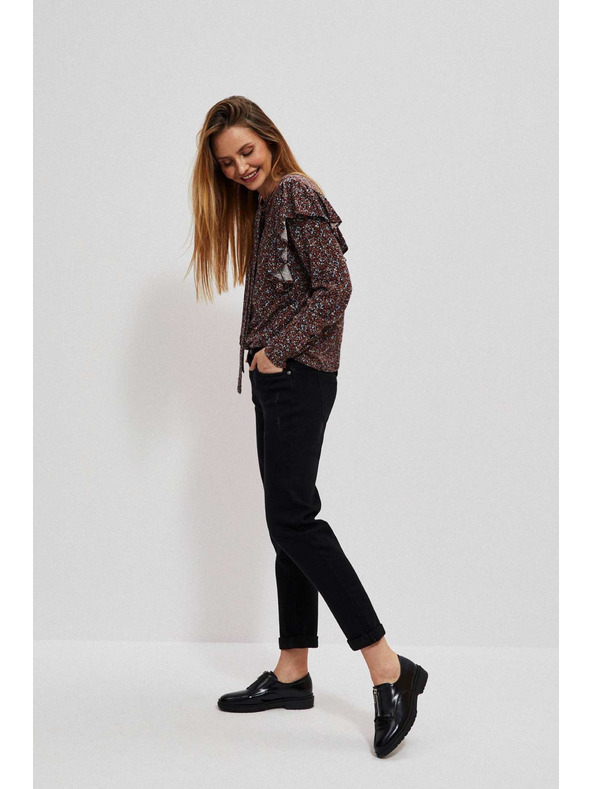 Moodo Fekete egyenes szárú farmer Moodo