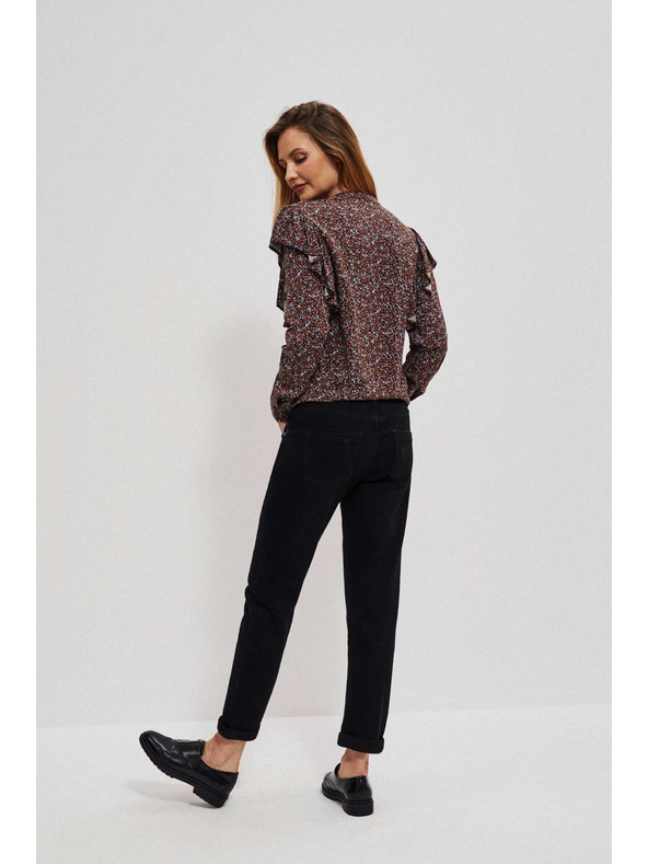 Moodo Fekete egyenes szárú farmer Moodo