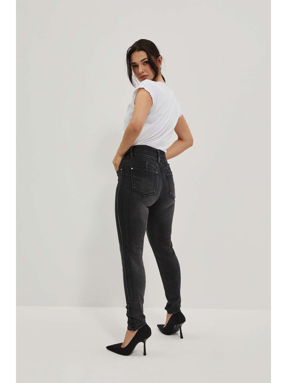 Moodo Grafitszürke dupla gombos skinny farmer Moodo