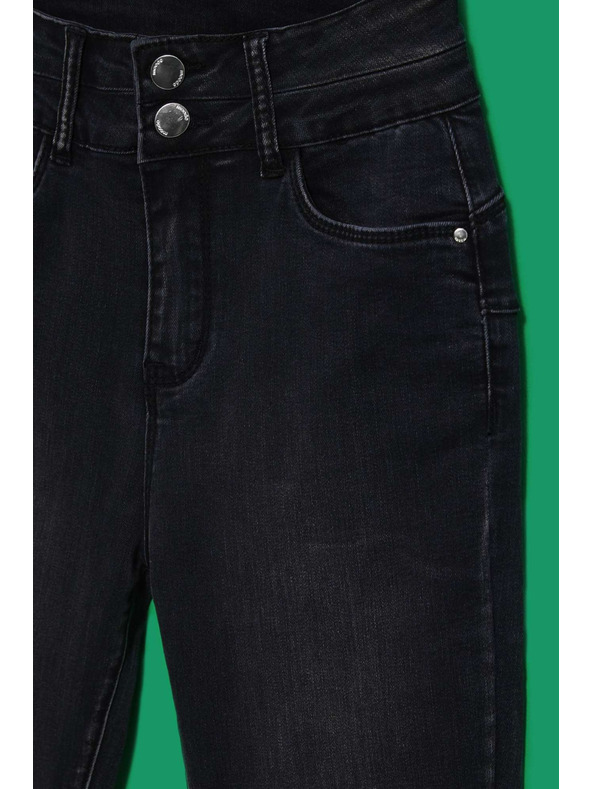 Moodo Grafitszürke dupla gombos skinny farmer Moodo