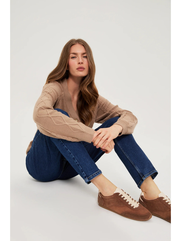 Moodo Sötétkék farmernadrág övvel Moodo