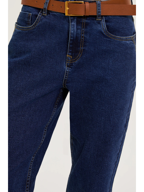 Moodo Sötétkék farmernadrág övvel Moodo