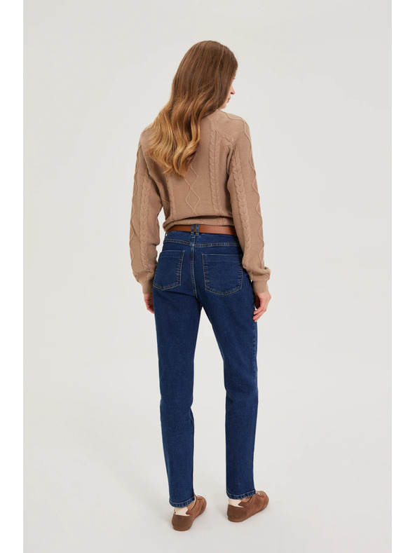 Moodo Sötétkék farmernadrág övvel Moodo