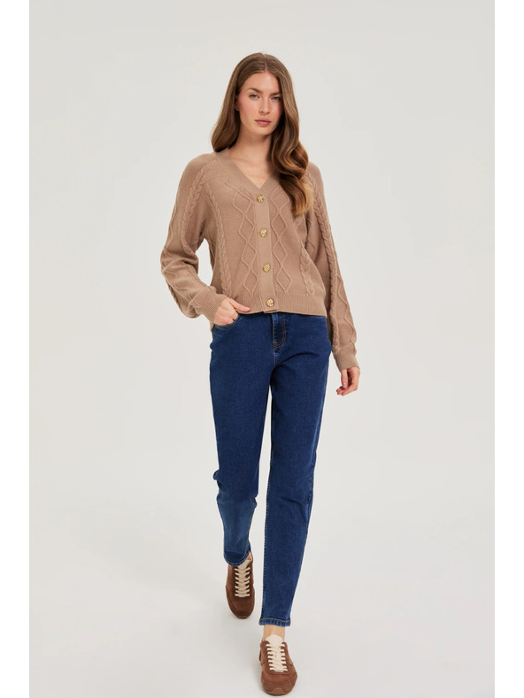 Moodo Sötétkék farmernadrág övvel Moodo