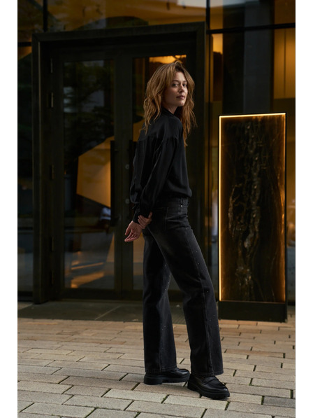 Moodo Grafitszürke strasszos farmer Moodo