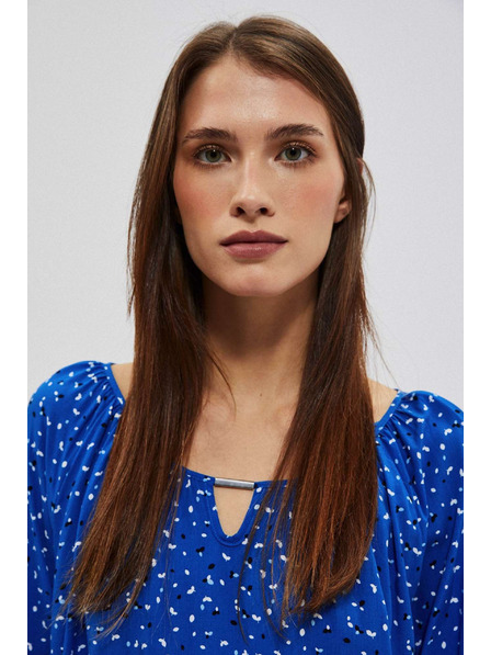 Moodo Kockás csónaknyakú ing kék Moodo