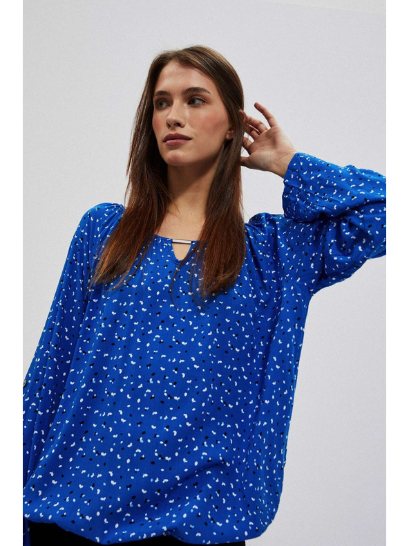 Moodo Kockás csónaknyakú ing kék Moodo