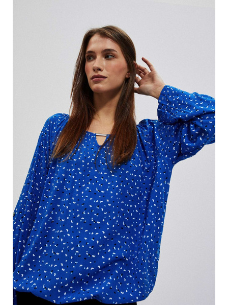 Moodo Kockás csónaknyakú ing kék Moodo