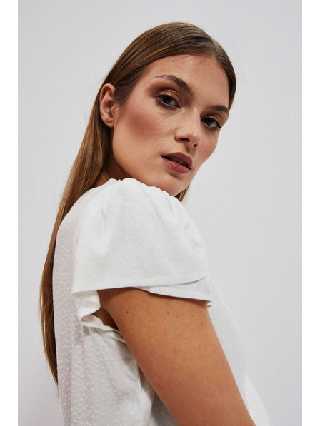 Moodo Gyöngyházfényű blúz díszruhaujjakkal Moodo