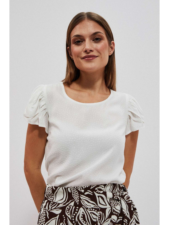 Moodo Gyöngyházfényű blúz díszruhaujjakkal Moodo