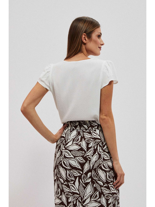 Moodo Gyöngyházfényű blúz díszruhaujjakkal Moodo