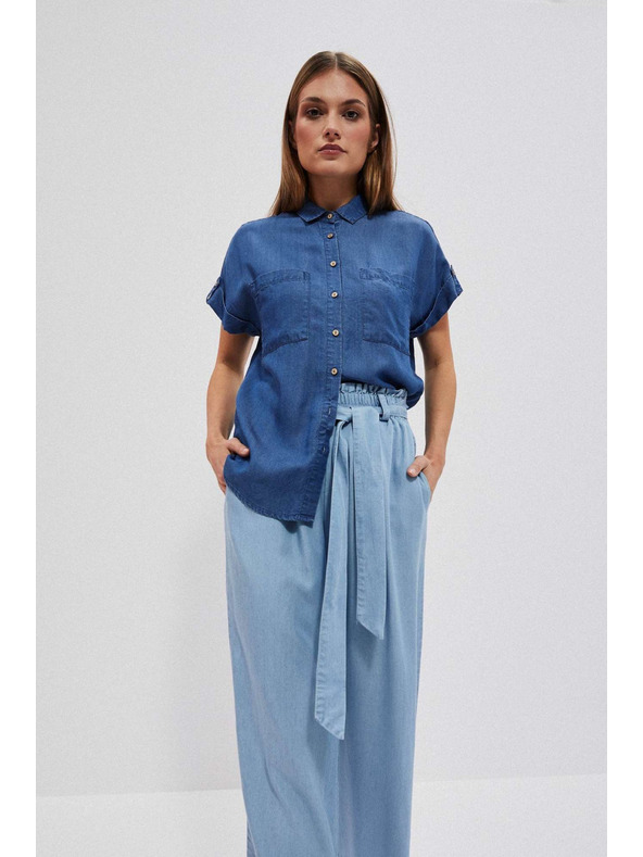 Moodo Sötétkék lyocell ing Moodo