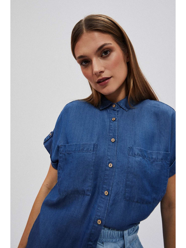 Moodo Sötétkék lyocell ing Moodo