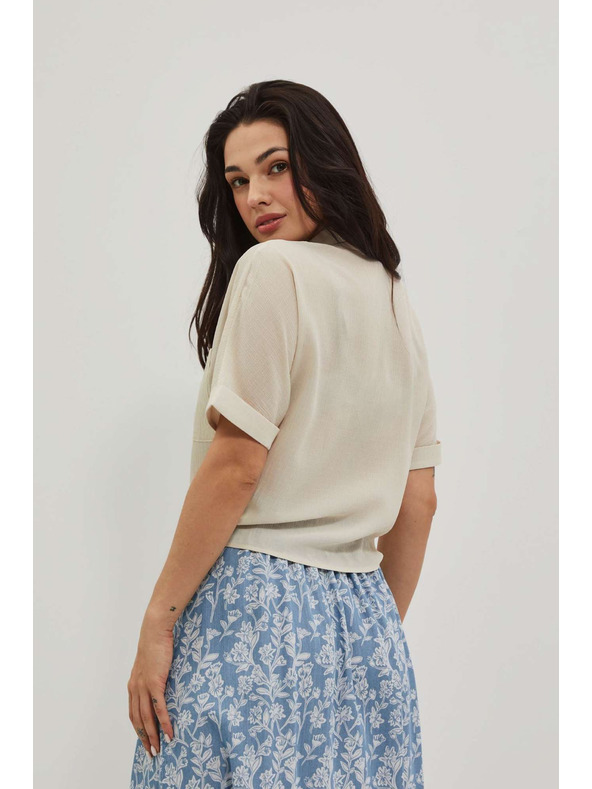 Moodo Blúz megkötővel és homok zsebével Moodo