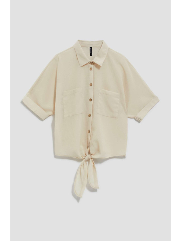 Moodo Blúz megkötővel és homok zsebével Moodo