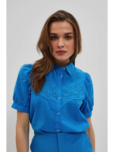 Moodo Azúrkék ing fodros ujjakkal Moodo