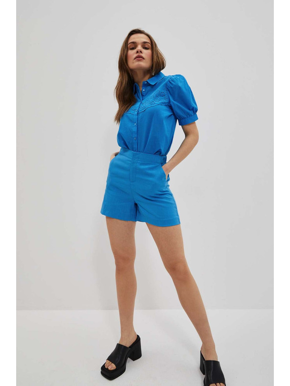 Moodo Azúrkék ing fodros ujjakkal Moodo