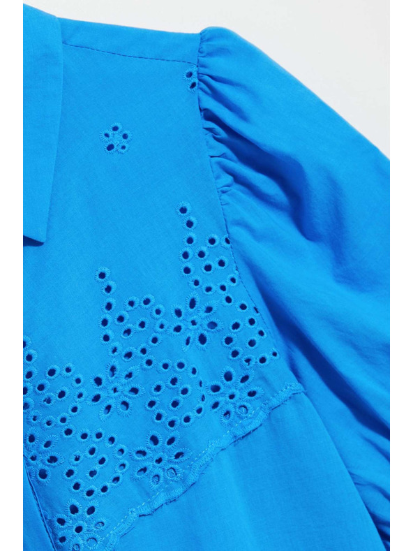 Moodo Azúrkék ing fodros ujjakkal Moodo