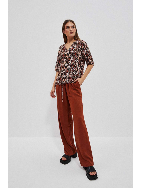 Moodo Sötétbarna blúz megkötővel Moodo