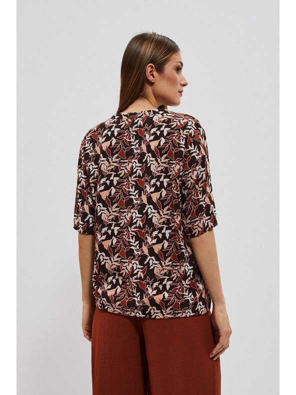 Moodo Sötétbarna blúz megkötővel Moodo