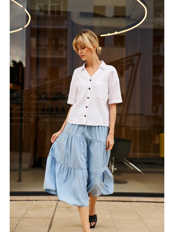 Moodo Fehér viszkóz-len ing Moodo