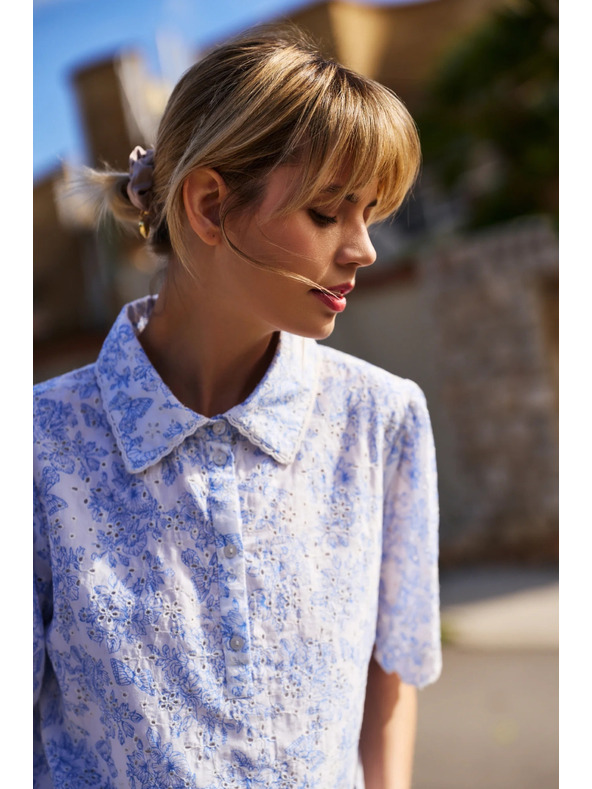 Moodo Fehér pamut blúz Moodo