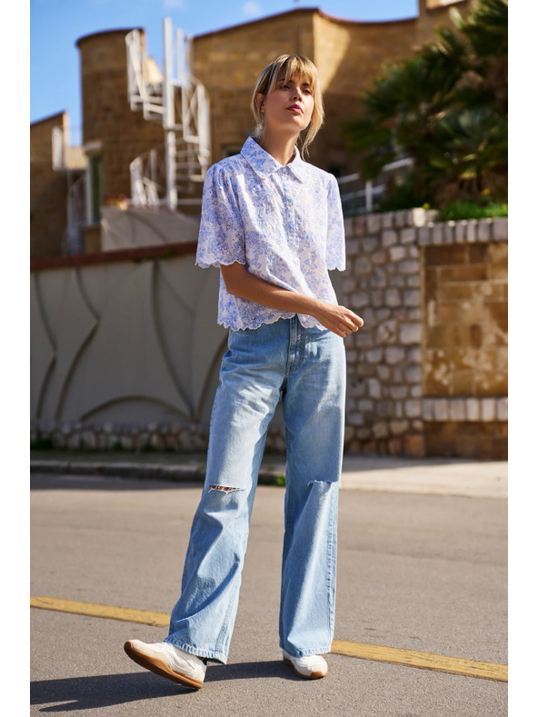 Moodo Fehér pamut blúz Moodo