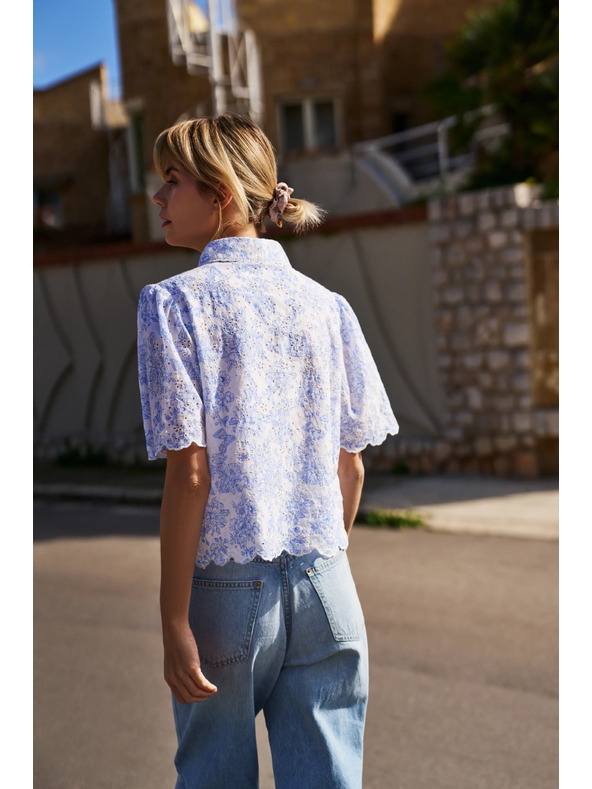 Moodo Fehér pamut blúz Moodo