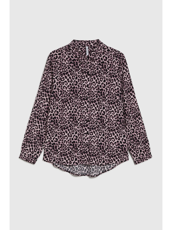 Moodo Rózsaszín leopárd mintás viszkóz ing Moodo