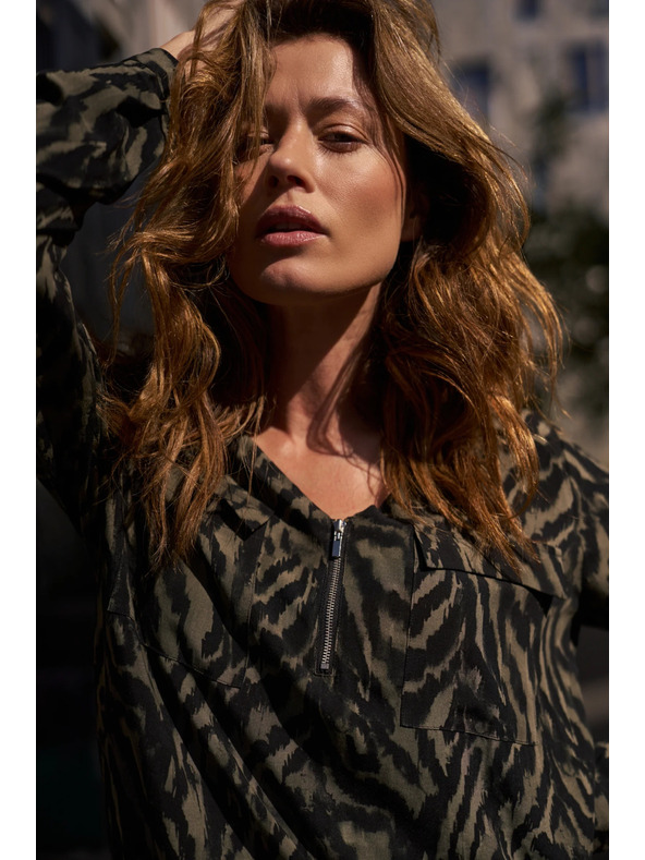 Moodo Olíva viszkóz ing Moodo