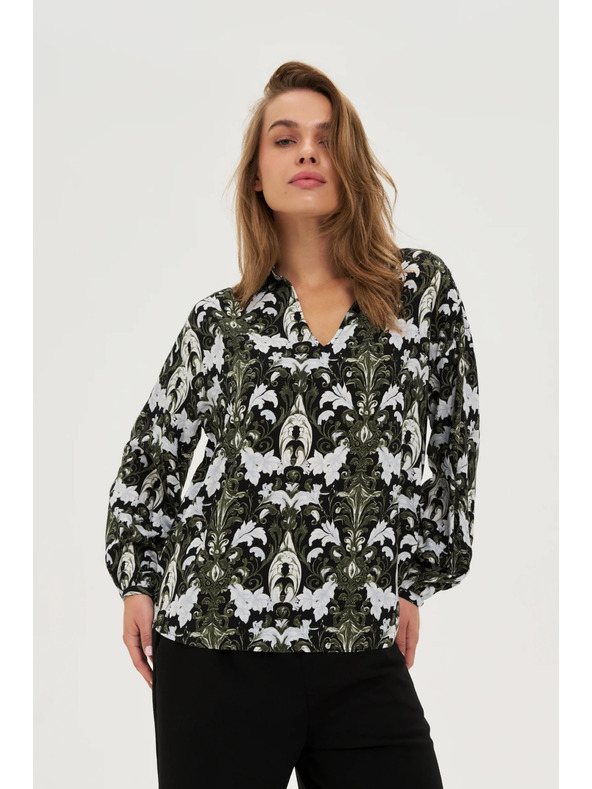 Moodo Sötét olíva viszkóz ing Moodo