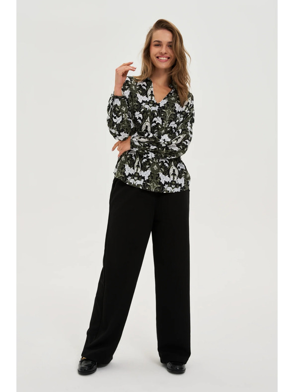 Moodo Sötét olíva viszkóz ing Moodo