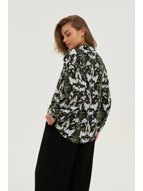 Moodo Sötét olíva viszkóz ing Moodo