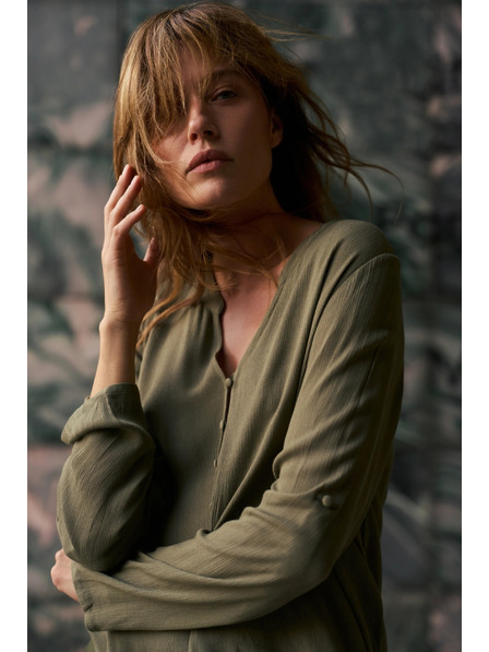 Moodo Olíva viszkóz ing Moodo